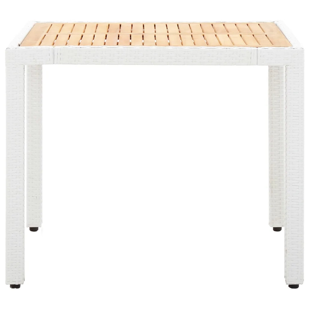 Set da Pranzo da Giardino 5 pz in Polyrattan Bianco 45982