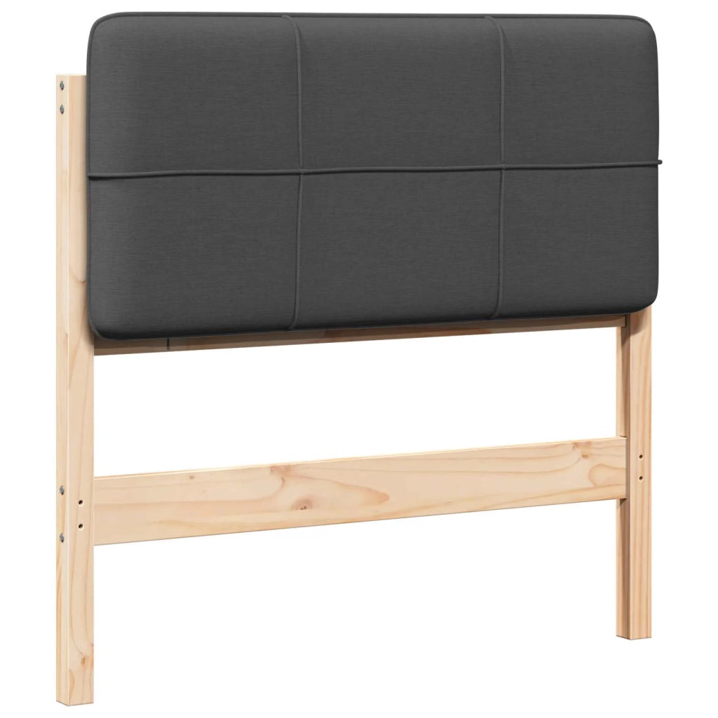 Testiera | Testata imbottita Marrone e grigio scuro 80 cm Pino massello