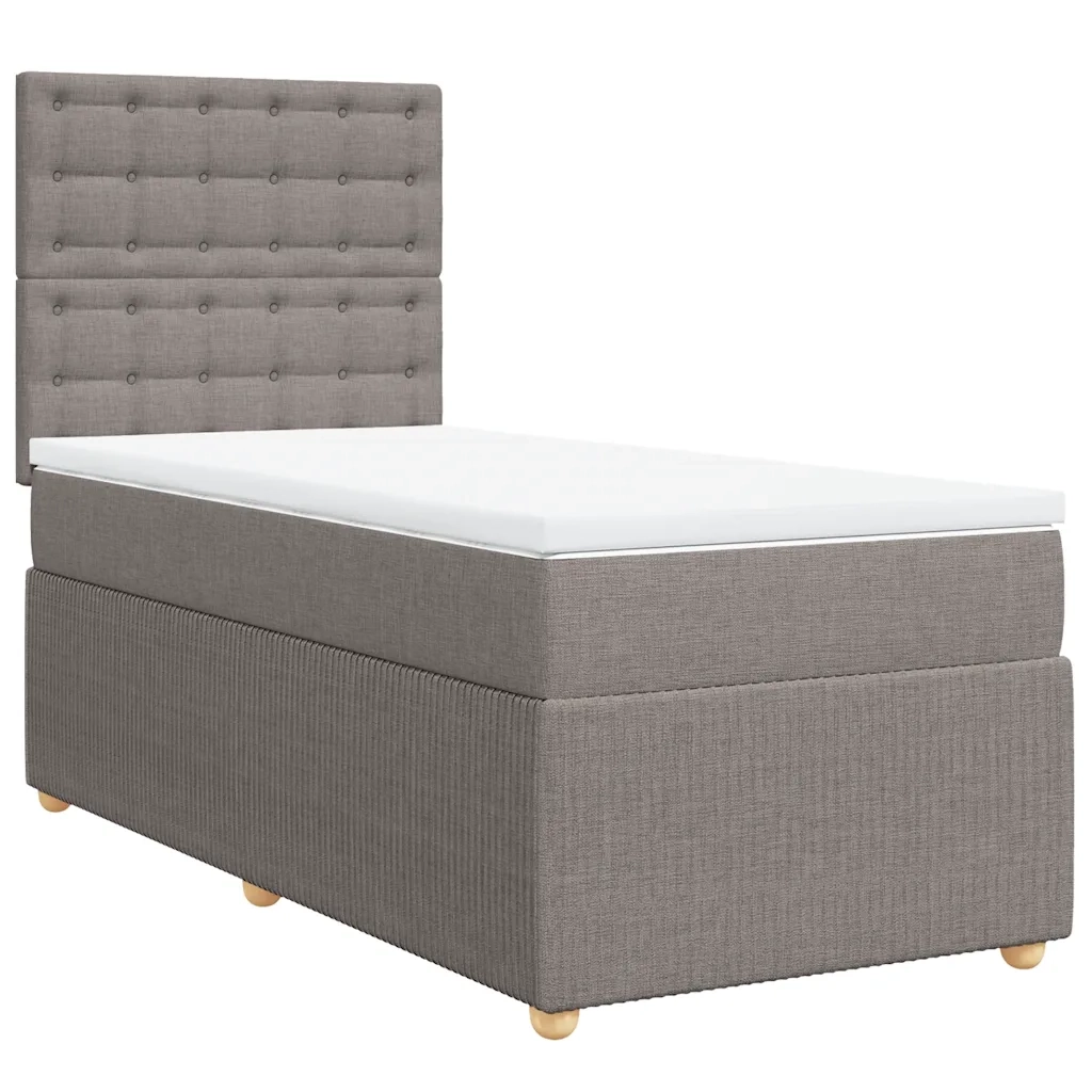 Giroletto a Molle con Materasso Tortora 90x190 cm in Tessuto