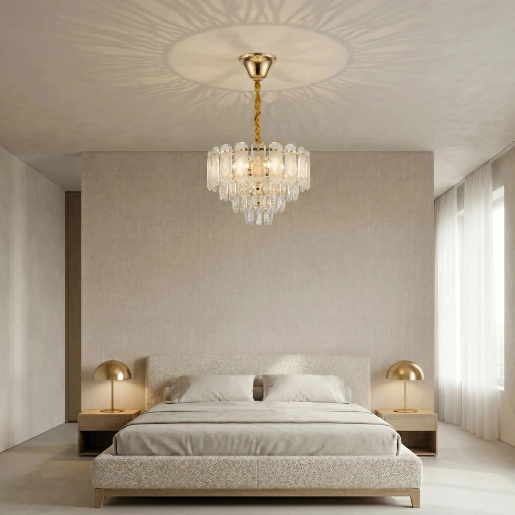 Lampada A Sospensione In Cristallo Swe088-cp 40cm Gold