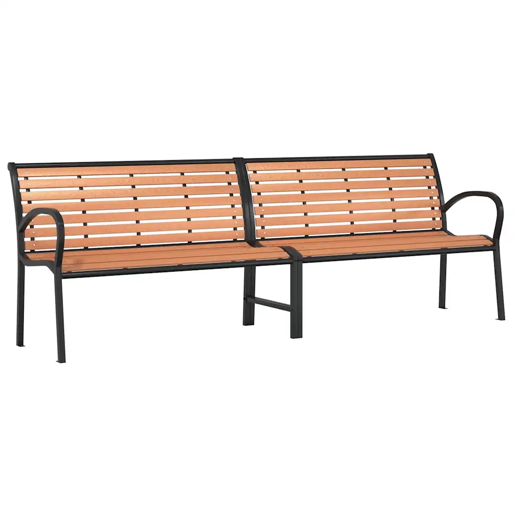 Panca Giardino Marrone 231cm Legno e Acciaio Verniciato Polvere 366539