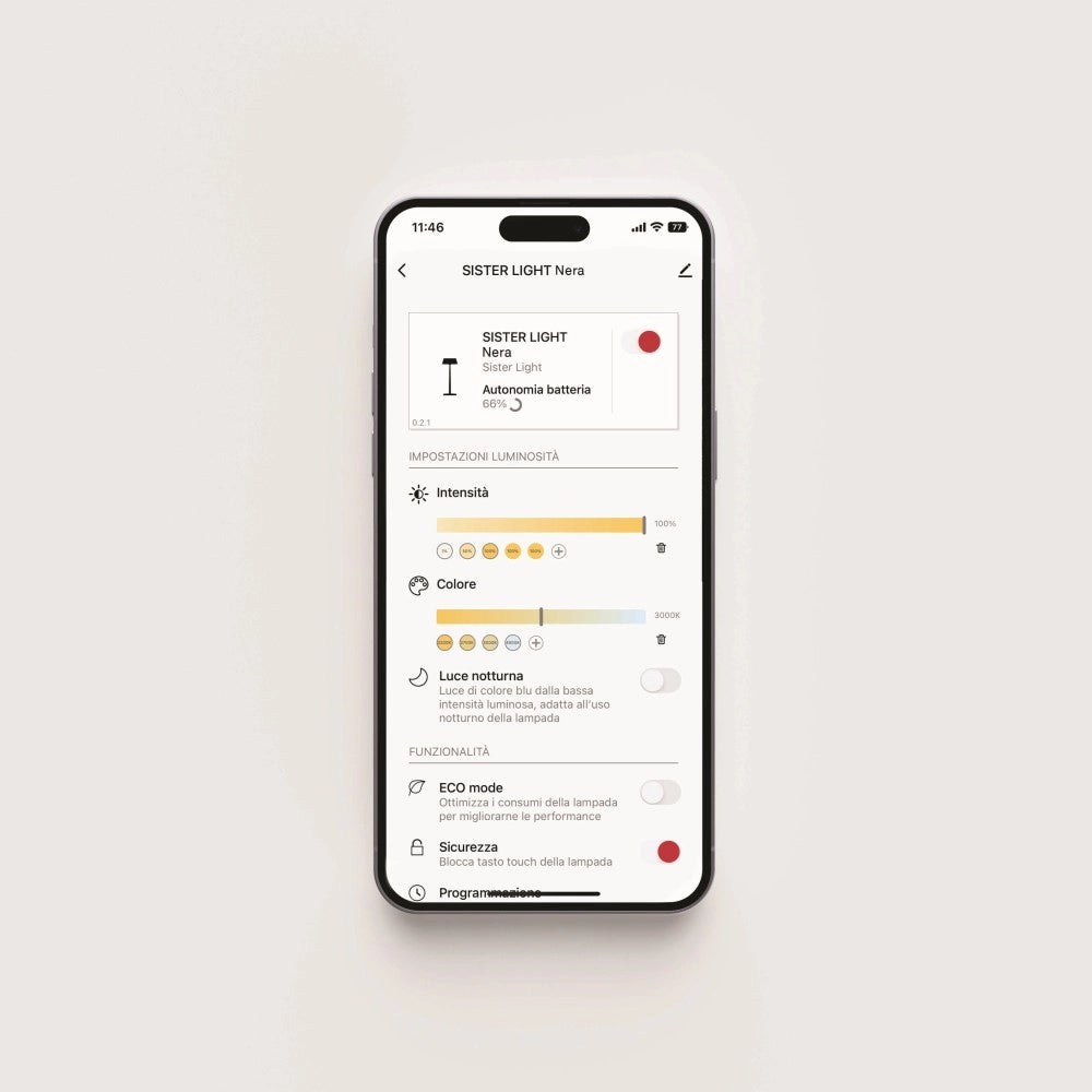 Zafferano Sister Light Picchetto Wi-fi Lampada da terra smart Verde ricaricabile e dimmerabile