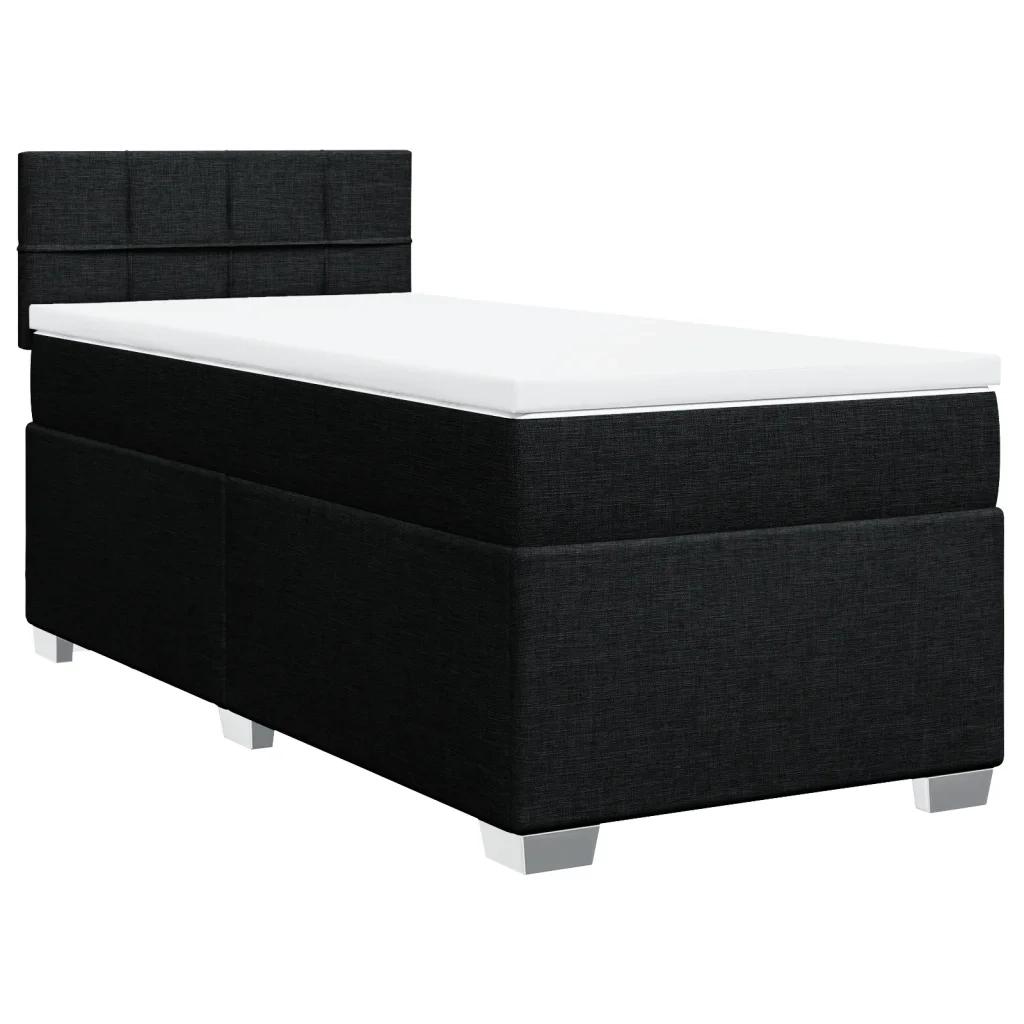 Giroletto a Molle con Materasso Nero 90x190 cm in Tessuto 3288045