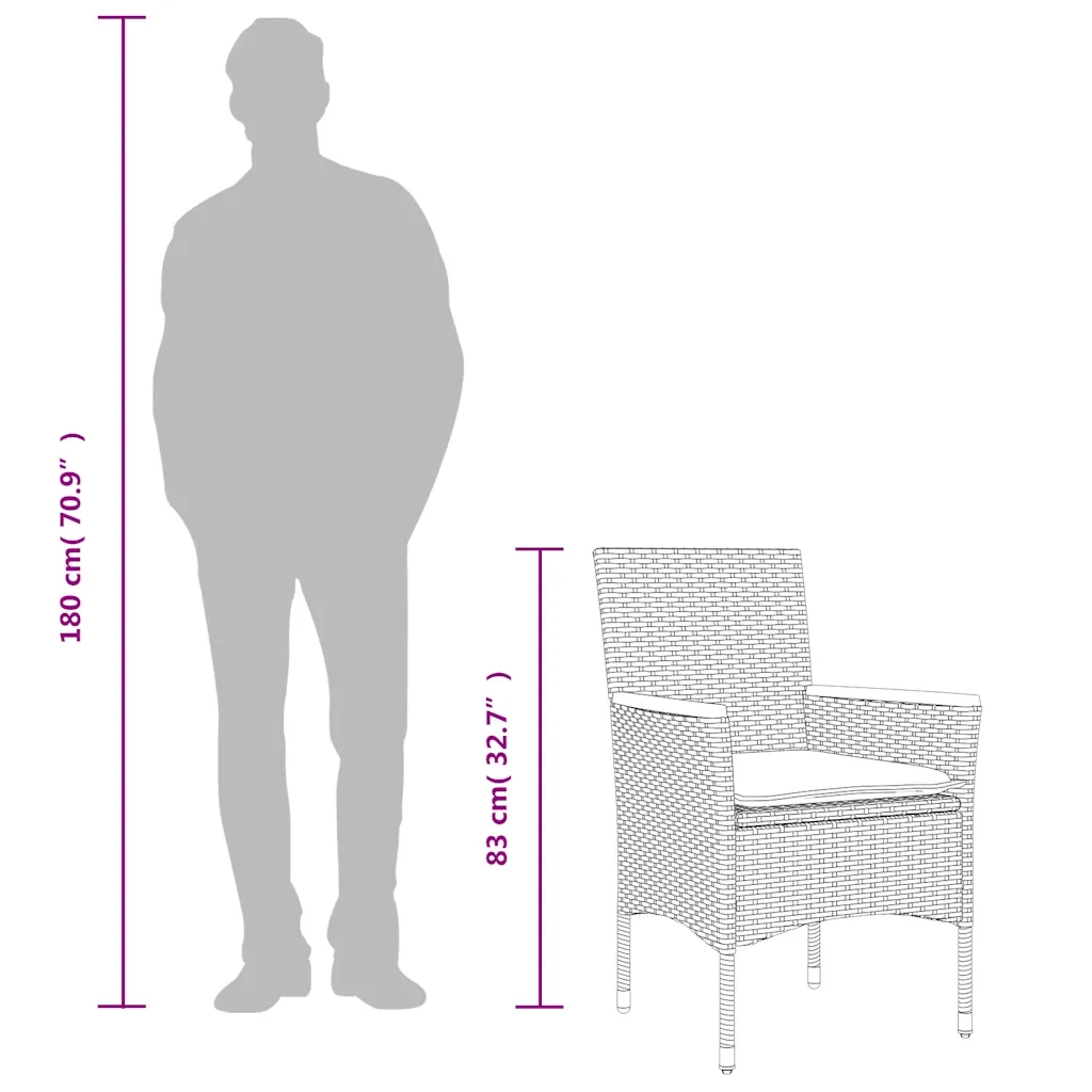 Set da Pranzo da Giardino con Cuscini 5 pz | Set Salotto da Giardino Polyrattan e Vetro