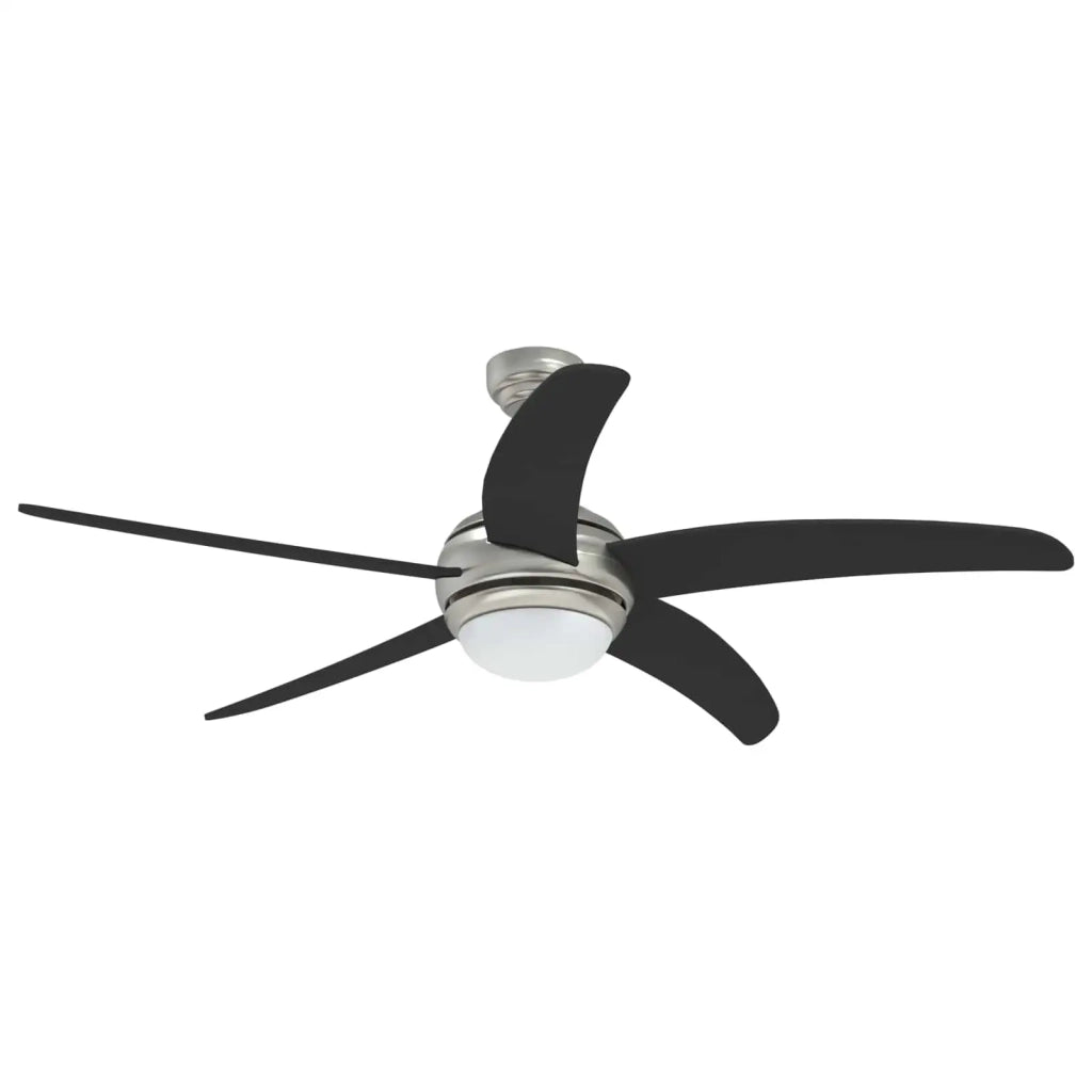 Ventilatore da soffitto con luce e telecomando Ø 130 cm Nero 42035658