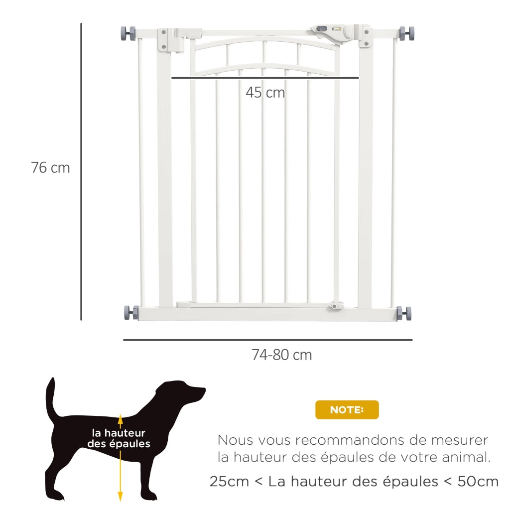 Barriera per cani estendibile per scale ¨C zephmum ¨C bianco 74-80x76 cm