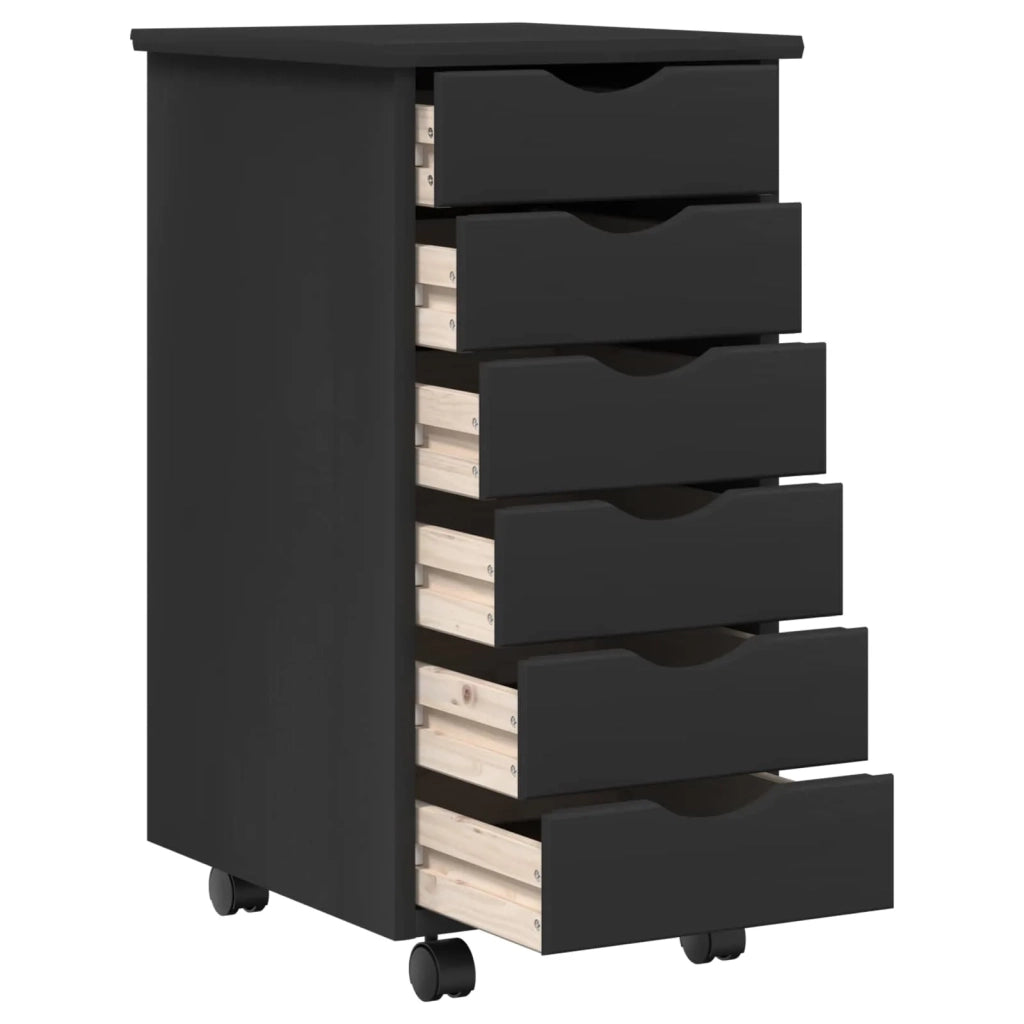Set scrivania e mobiletto su ruote MOSS 2 pcs Nero 3438788