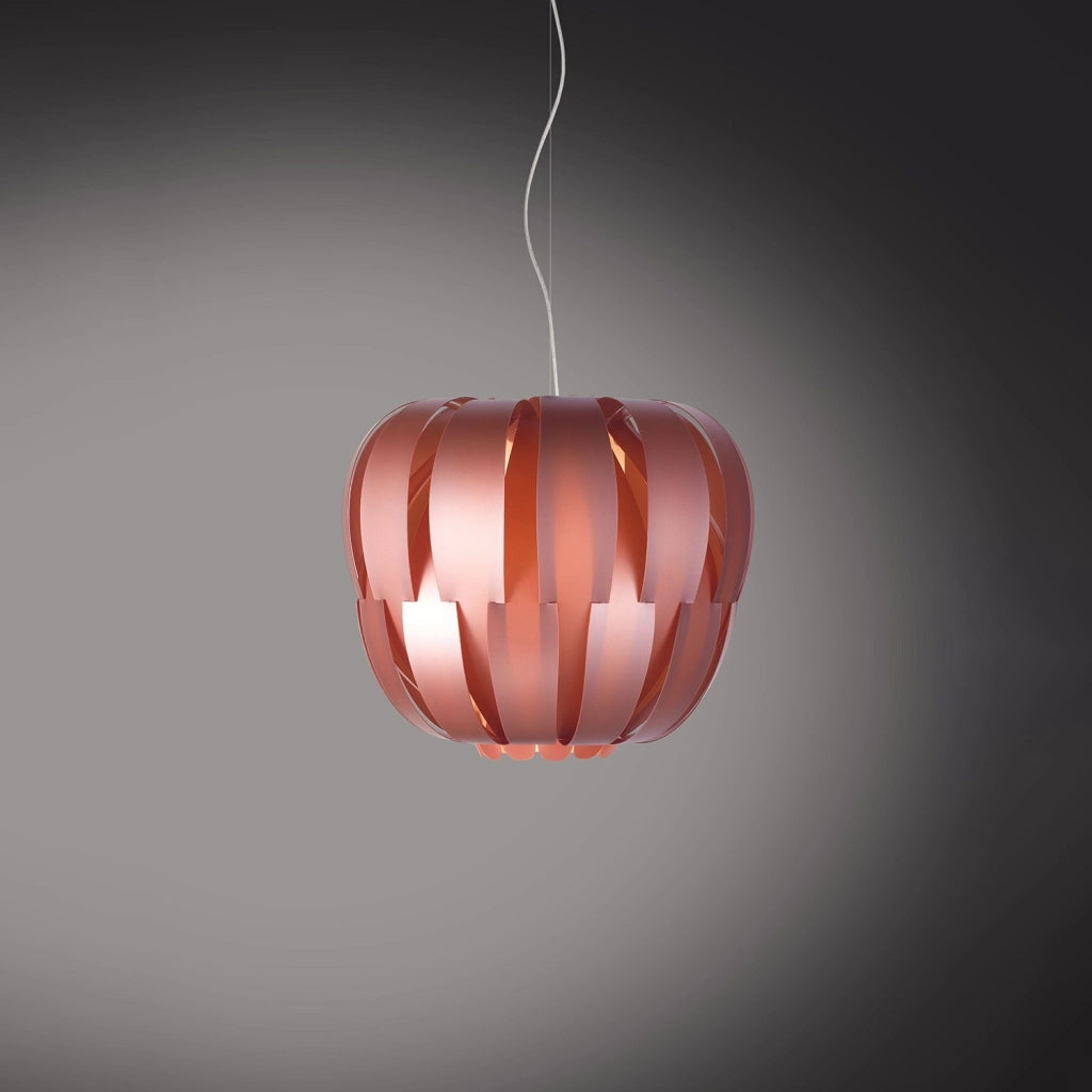 Sospensione Moderna Queen Polilux ® Pink Metal E Metallo Cromo 1 Luce E27