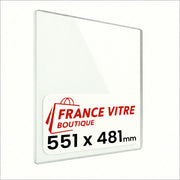 551 x 481 x 4 mm - Vetro per stufa a legna - vetro camino di ricambio - vetro per caminetto resistente al fuoco - France Vitre