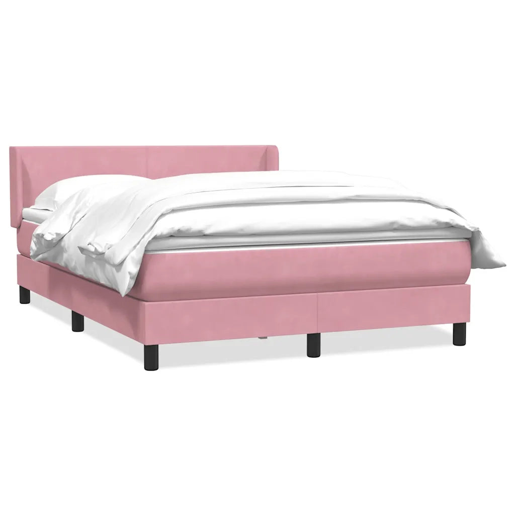 Giroletto a Molle con Materasso Rosa 160x210 cm in Velluto 3317954