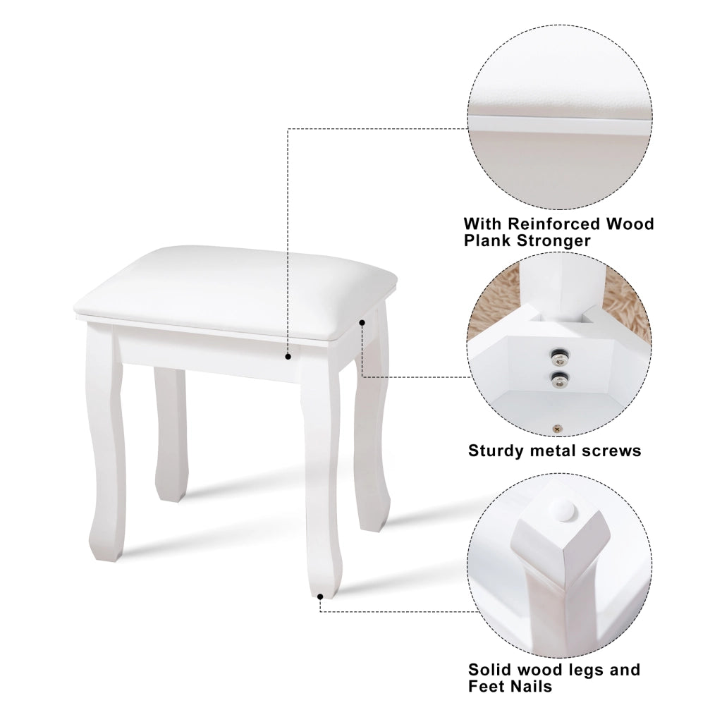 Poltrona Sgabello Imbottita ¨C MINIMAL ¨C Tessuto Bianco, Gambe Curve