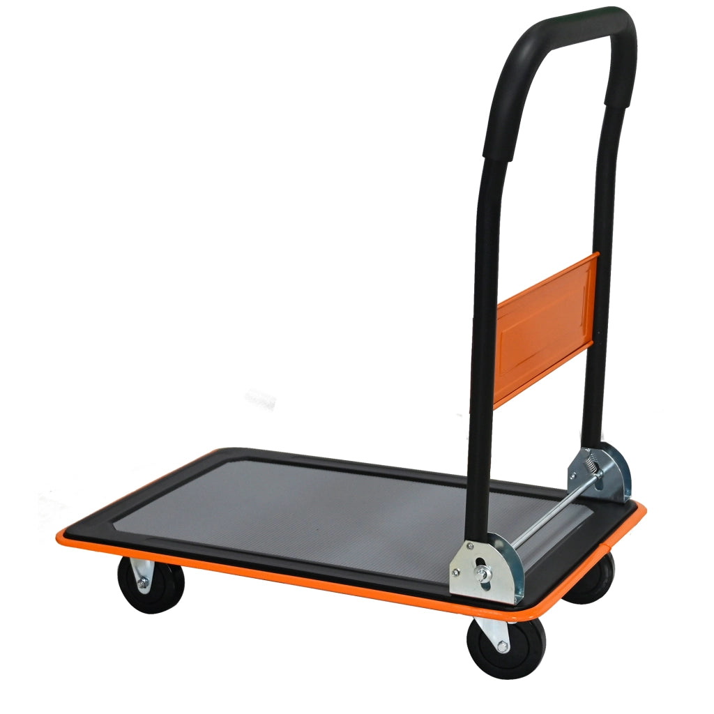 Carrello a piattaforma, portata utile 150 kg, carrello manuale a piattaforma, ruote piroettanti a 360 gradi, pieghevole per carico e stoccaggio, magaz