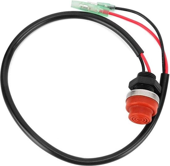 Interrompitori di motore con pulsante circolare senza chiave - Interruttore di corrente idoneo all'acqua - Start/Stop - Impianto di alimentazione per imbarcazioni - Lunghezza del cavo 45cm.