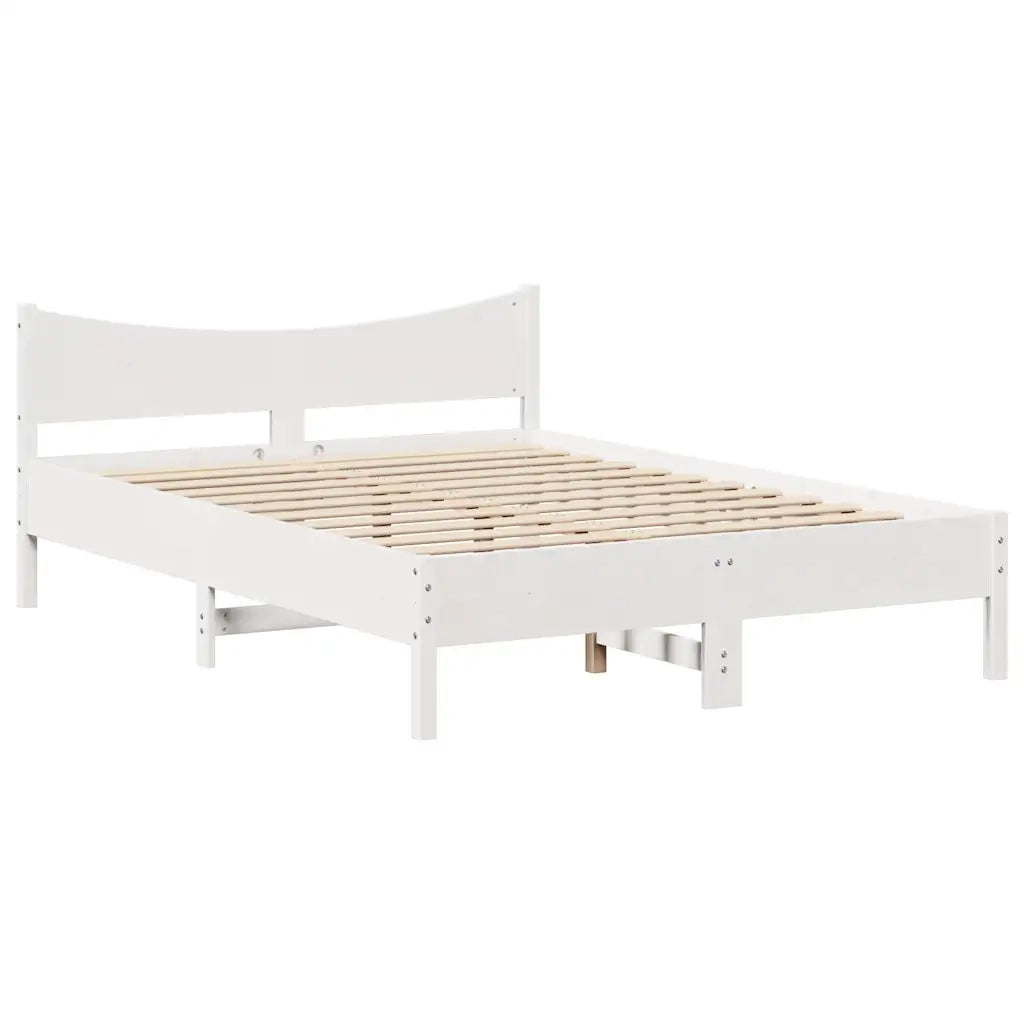 Giroletto con Cassetti Bianco 120x190 cm Legno Massello di Pino