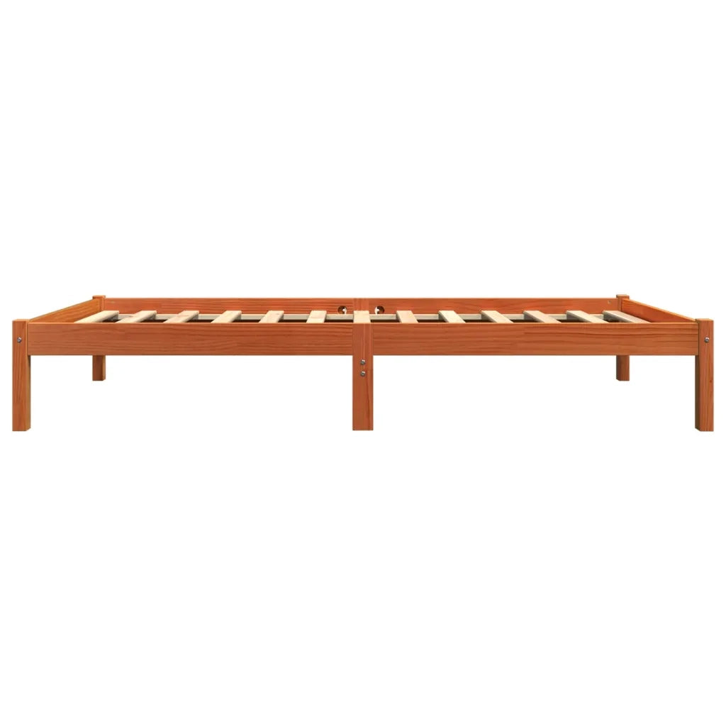 Giroletto senza Materasso-Struttura Letto Marrone Cera 90x200 cm Massello Pino 402863
