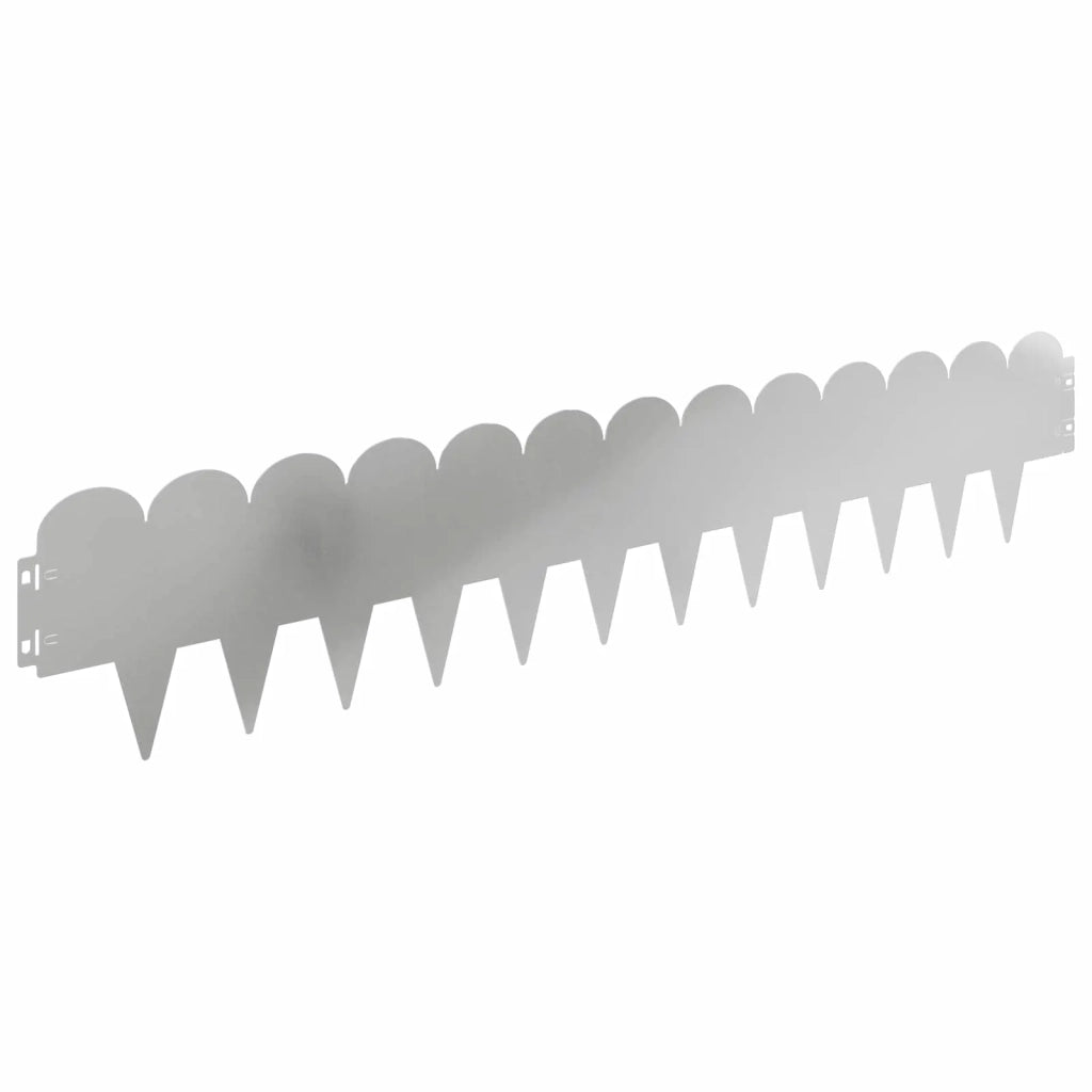 Bordura per Prato 10 pcs 103 x 20 cm Acciaio Argento 8008687