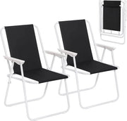 Set di sedie da campeggio pieghevoli - Sedile da spiaggia - Sedile trasportabile - Leggero e pieghevole - Tubi metallici stabili - 58 cm x 53 cm x 76 cm