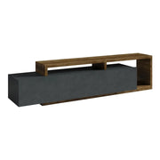Mobile porta TV design 220cm collezione BERGAMO. Colori grigio e rovere scuro.