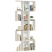 Libreria a S 5 Livelli ¨C Xylo ¨C Legno Bianco 80x24x200 cm