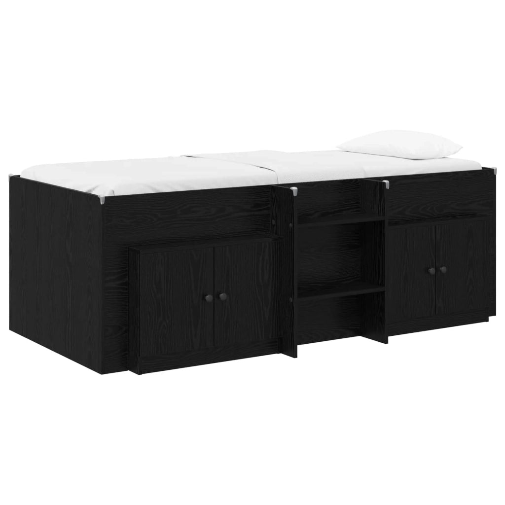 Struttura Letto Loft con Mobile 3 pz Nero Legno ingegnerizzato 3423383