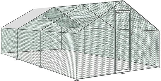 Voliere esterna per galline e piccoli animali - Resistente al tempo, facile da montare con tetto ombreggiante