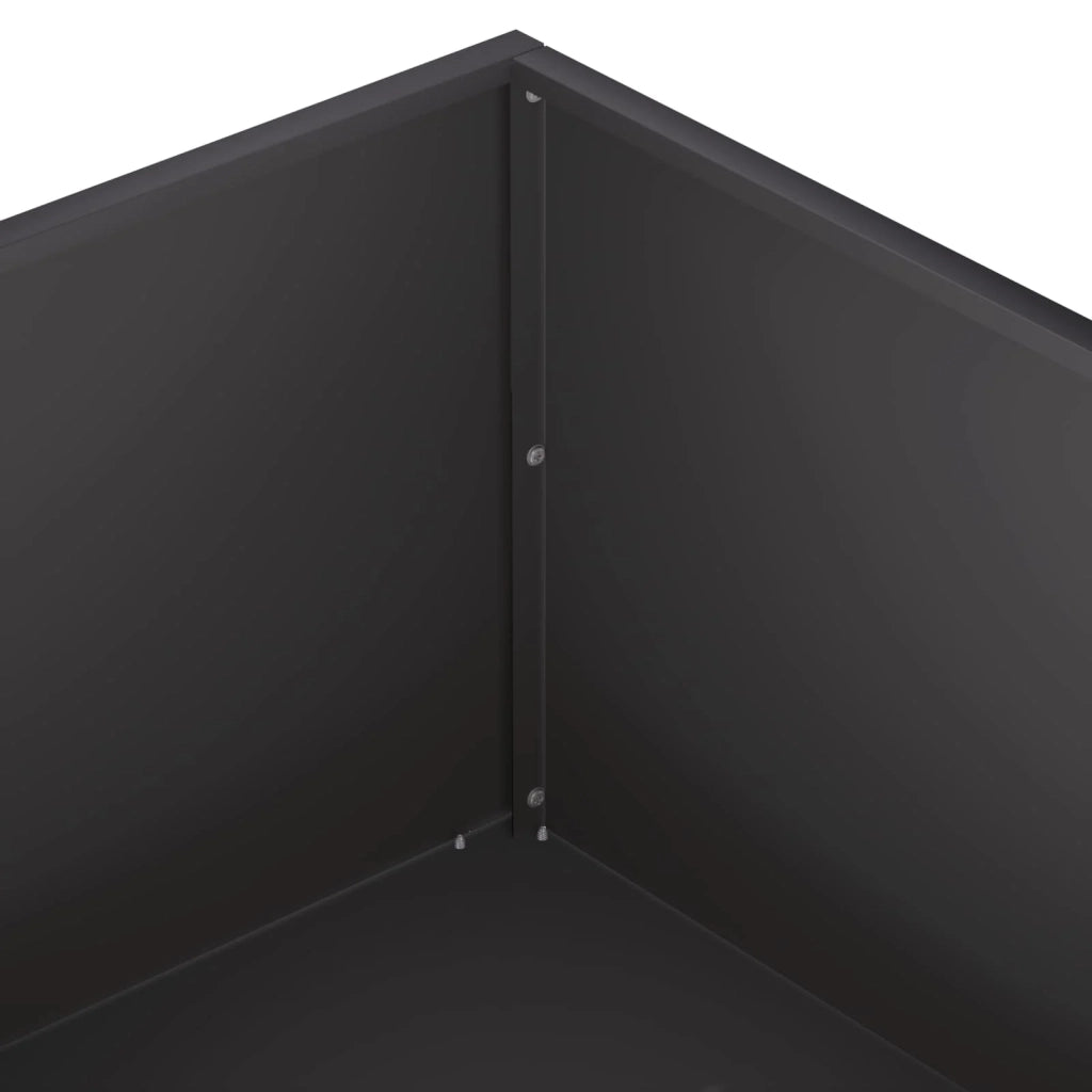 Vaso da giardino 2 pz Nero 100 x 100 x 30 cm 8005079
