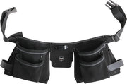Raccordo per strumenti a due pezzi - 7 cassette - tasca per pennelli - supporto per martello - clip metallica - misuratore di cintura