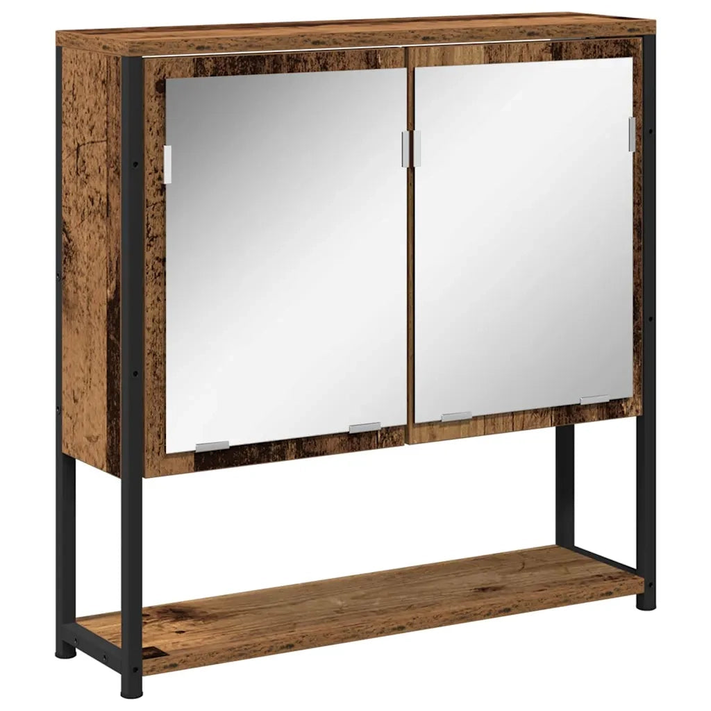 Set di mobili per il bagno con lo scaffale 4 pcs Legno vecchio 3332601