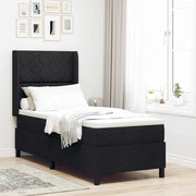 Letto a Sorgente LED con materasso Nero 80 x 200 cm Tessuto