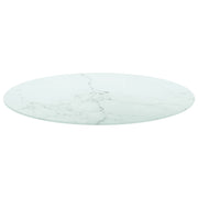 Piano per Tavolo | Superficie Tavolo | Piano Scrivania Bianco ?80x1 cm Vetro Temperato Design Marmo