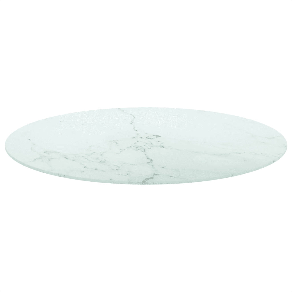 Piano per Tavolo | Superficie Tavolo | Piano Scrivania Bianco ?80x1 cm Vetro Temperato Design Marmo