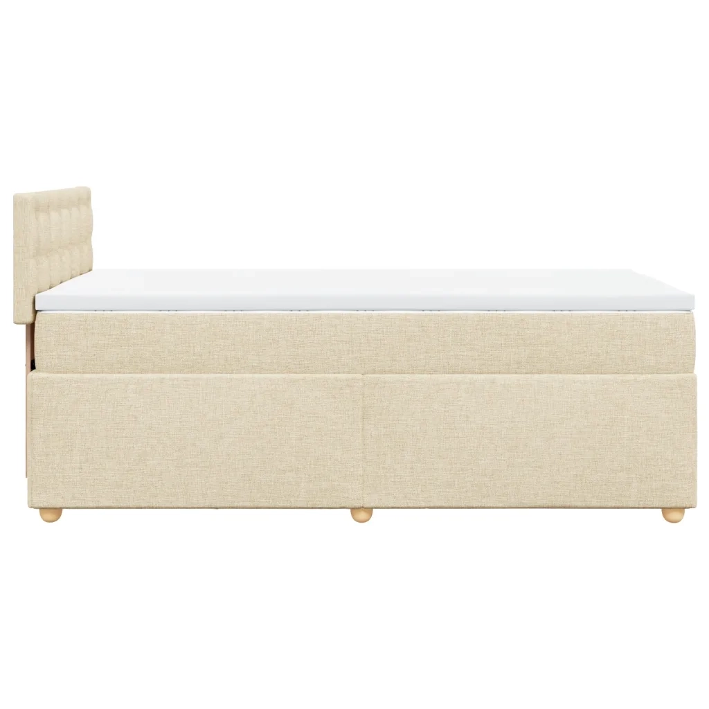 Giroletto a Molle con Materasso Crema 90x190 cm in Tessuto