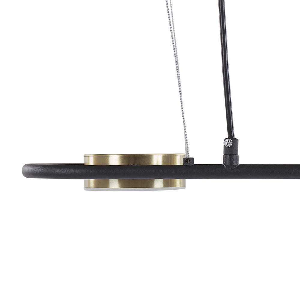Lampada a sospensione in ottone Nero in acciaio luci a LED integrate a 3 luci forma geometrica illuminazione a binario a sospensione cucina