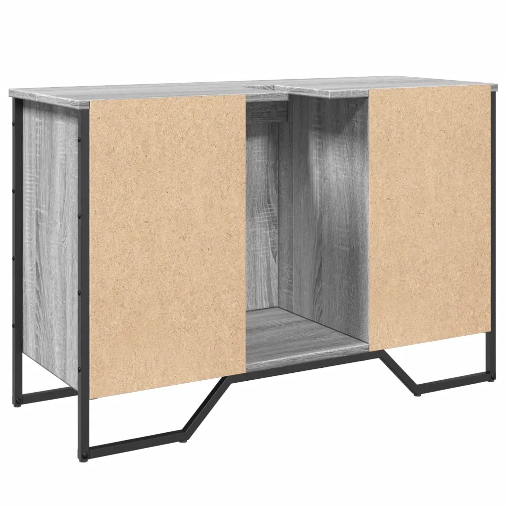 Mobile Lavabo Bagno-Armadietto da bagno Grigio Sonoma 91x35x60 cm in Truciolato 968274