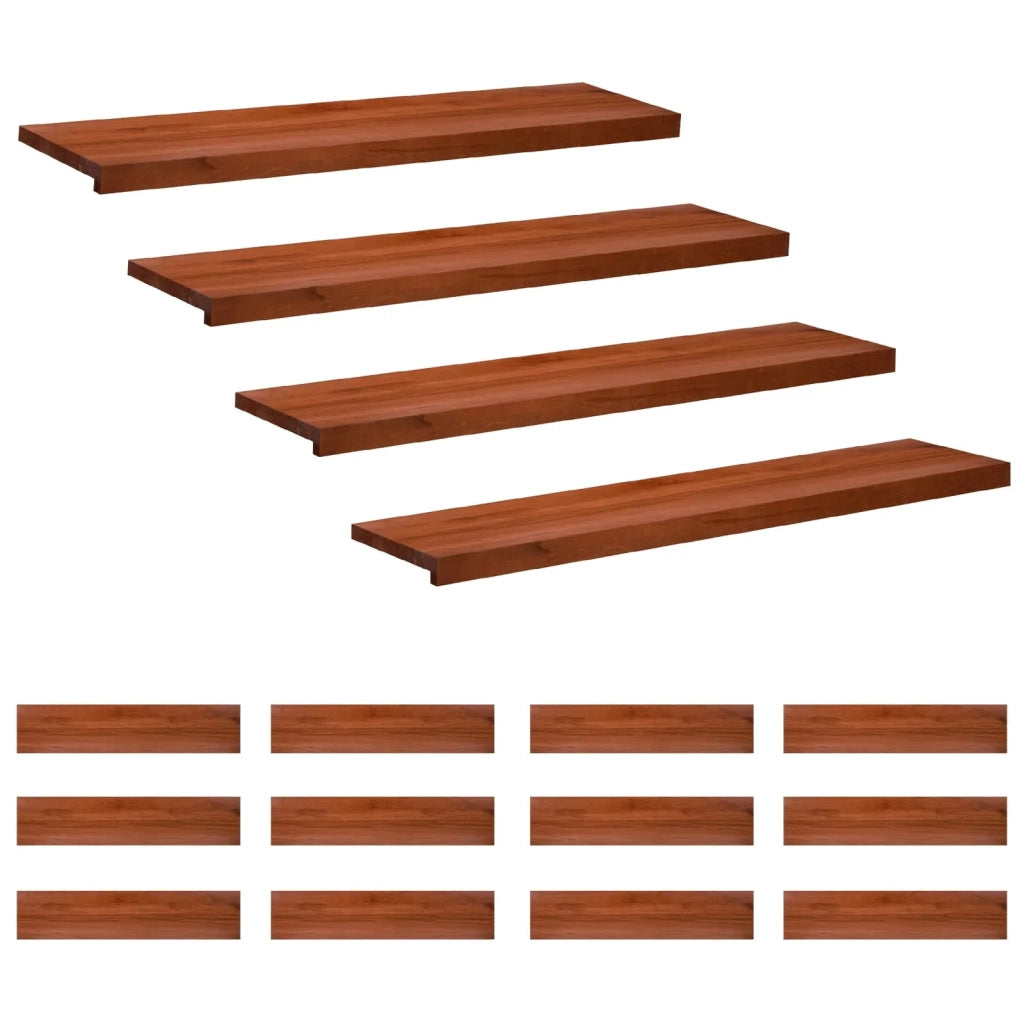Tappeti per scale 16 pz 120 x 25 x 2 cm Marrone 3446441