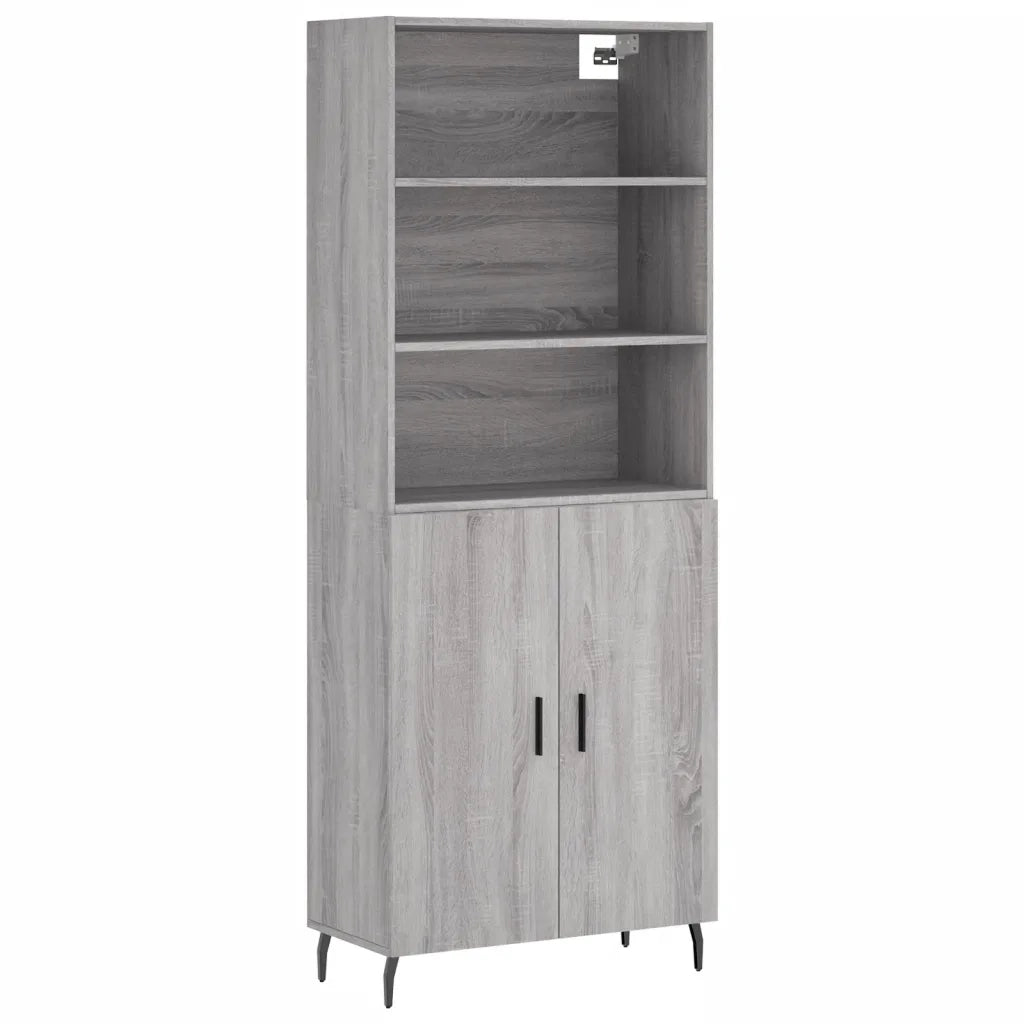 Credenza | Madia | Buffet da pranzo | Armadio da pranzo Grigio Sonoma 69,5x34x180 cm in Legno Multistrato
