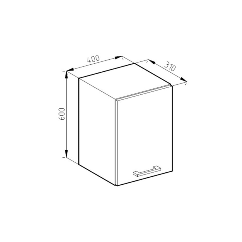 Vicco Pensile da cucina Quercia dorata 40 cm Forma a J