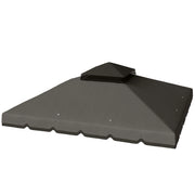 Telo di Ricambio per Gazebo 3x3 m ¨C Xylo ¨C Doppio Tetto con Fori di Drenaggio UPF 30+ Grigio Chiaro