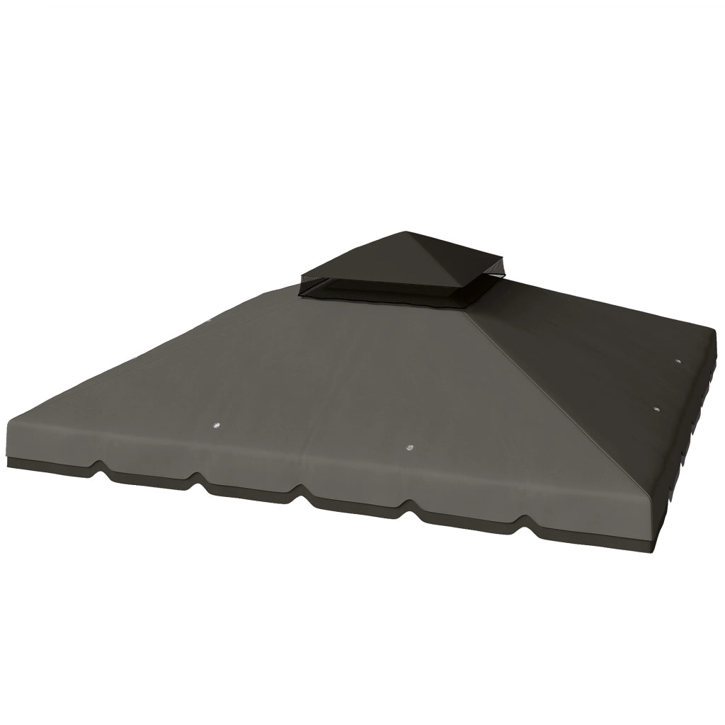 Telo di Ricambio per Gazebo 3x3 m ¨C Xylo ¨C Doppio Tetto con Fori di Drenaggio UPF 30+ Grigio Chiaro