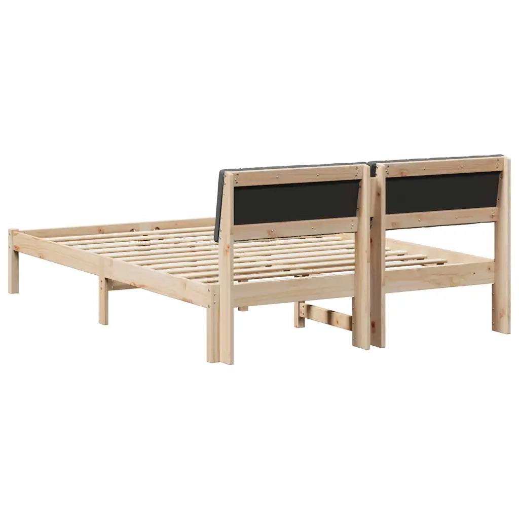 Letto matrimoniale | Letto per adulti | Struttura del Letto marrone e grigio scuro 135 x 190 cm