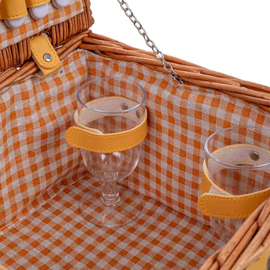 Cestino da picnic per 2 persone, marrone, 30x30x20h cm