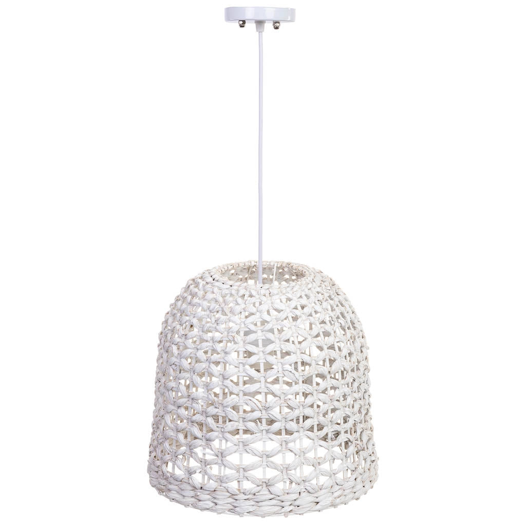 Lampada da soffitto in bambù bianco D33x30h cm