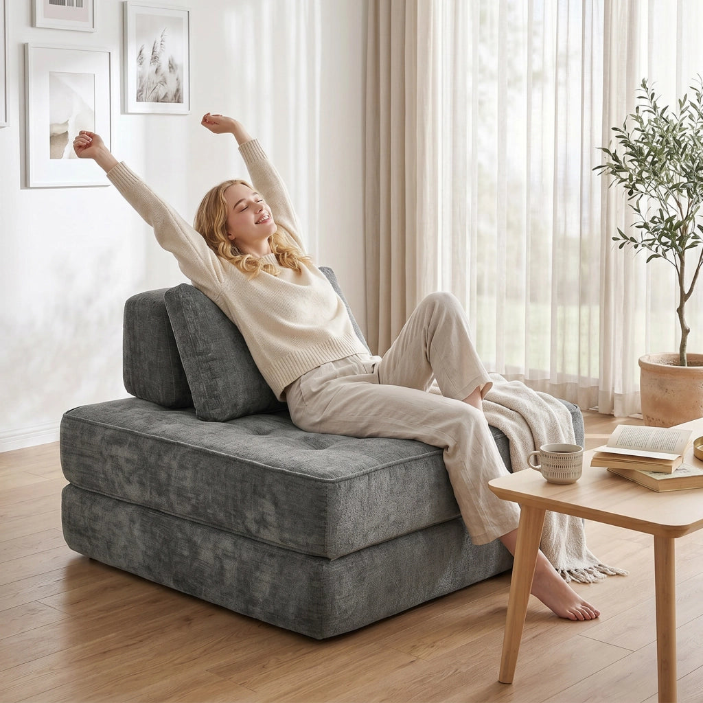Divano letto 2 posti ¨C Xylo ¨C grigio con cuscino