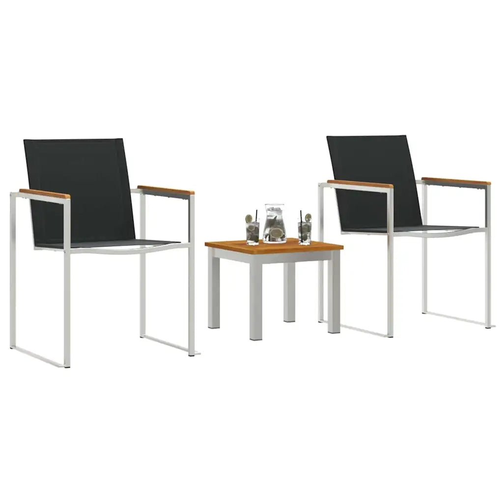 Set da Pranzo per Giardino 3 pz | Set Salotto da Giardino Legno di Acacia Massello