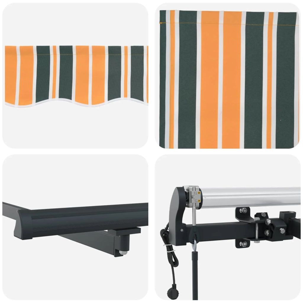 Tenda Retrattile Verde e giallo 600 × 300 cm 3331691