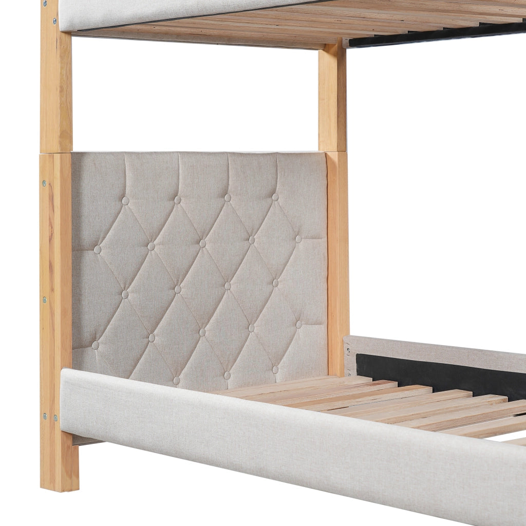 LETTO A CASTELLO 90x200 cm Grigio+Naturale in legno e MDF con scala