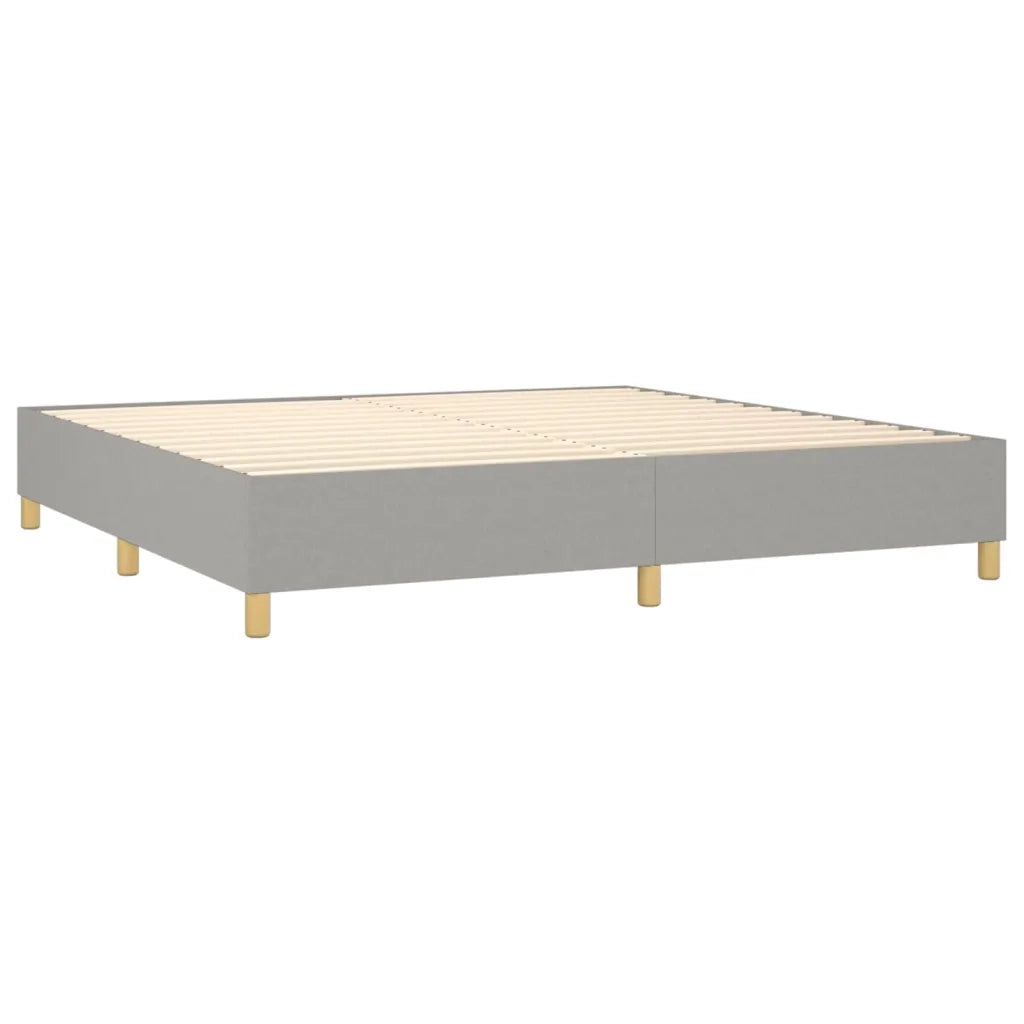 Giroletto a Molle con Materasso Grigio Chiaro 200x200cm Tessuto 3128789