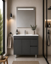 Mobile bagno con lavabo ORIGENBATH ISQUIA senza specchio 100x45 cm grafite