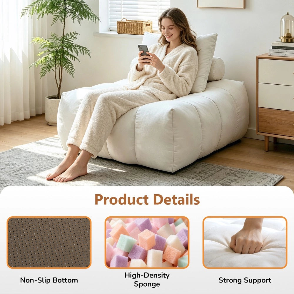 Divano Poltrona a Sacco Lazy ¨C MINIMAL ¨C Tessuto, Beige