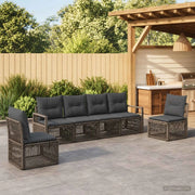 Set Divano da Giardino 6 pz Grigio polyrattan 3435674